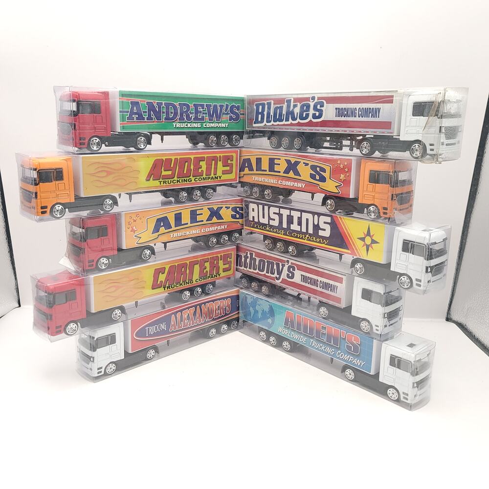 Swibco Trucking Company Toy Semi Truck Set of 10 New in package Red White